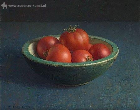 Houten bak met tomaten- Giclee Henk Helmantel - 