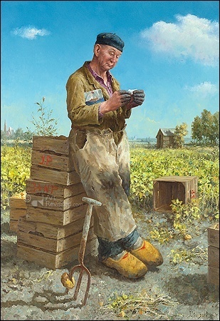 Aardappelsteker - Marius van Dokkum wenskaart