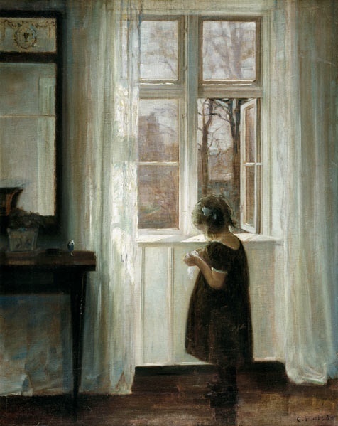 Klein meisje bij het raam - Carl Holsoe