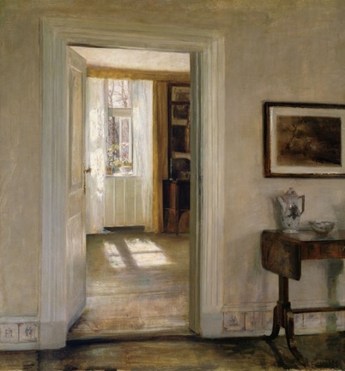 Interieur met uitzicht op tuin - Carl Holsoe