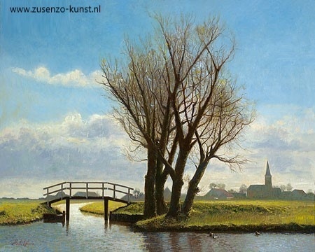 Landschap bij Dedgum Friesland - Martin Sijbesma 