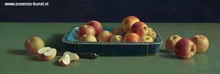 Blauwe bak met appels - Henk Helmantel 