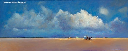 Strand bij paal 7 - Dinie Boogaart, giclee