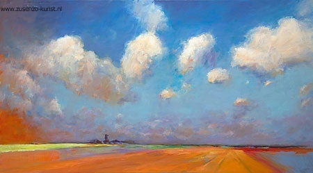 Bollenvelden bij Lisse - Dinie Boogaart, giclee