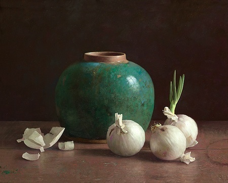 Gemberpot met witte uien - Henk Helmantel, giclee 