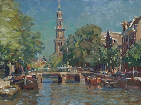 Westerkerk op een zomerse dag - Hans Versfelt